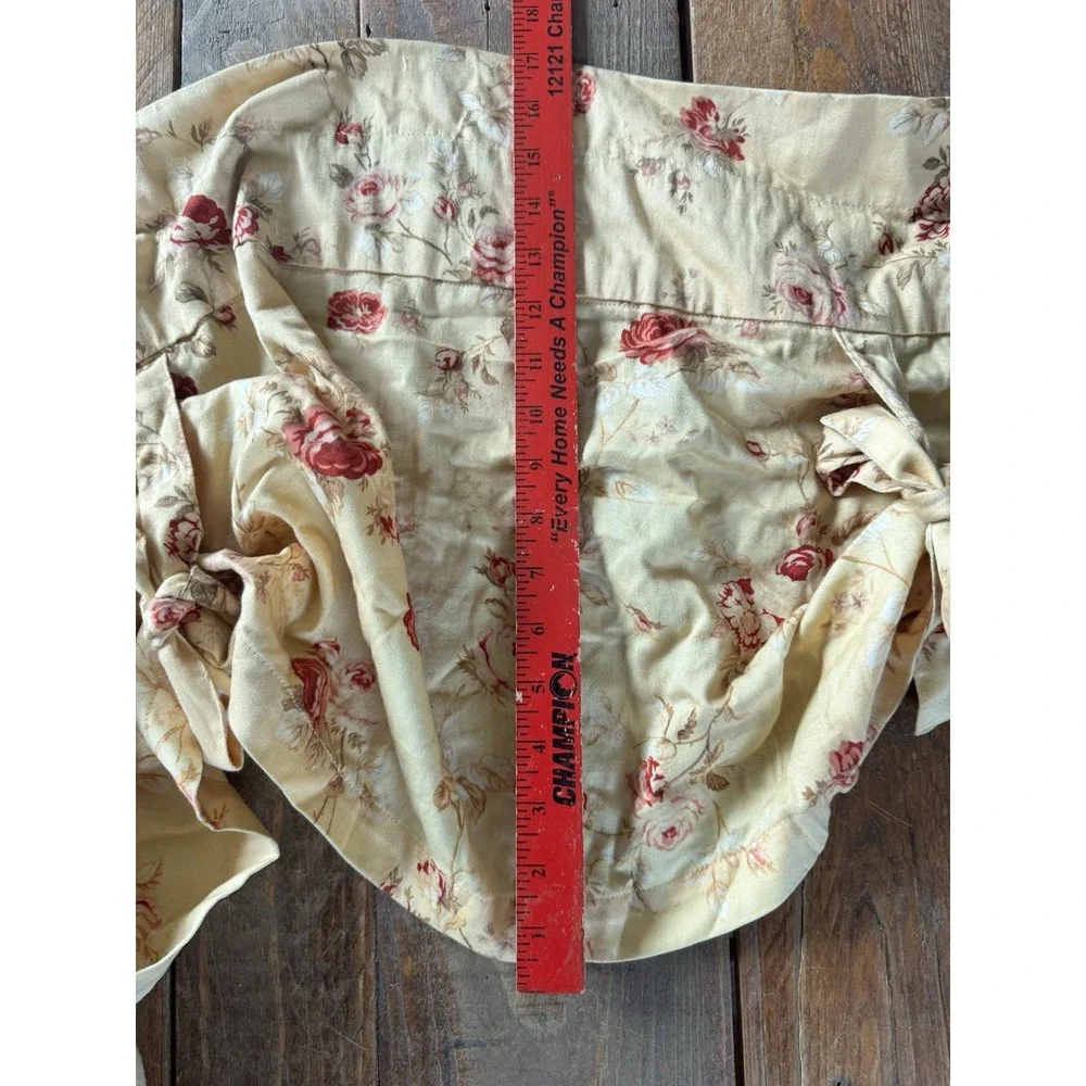 Vintage Waverly Curtains Rose Cottage Antique Cute Tie Up Set Of 3 Valances